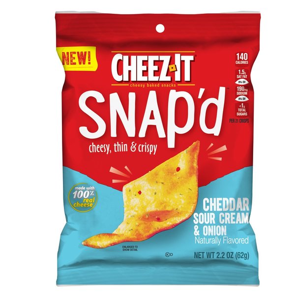 Cheez-It Cheez-It Snap'd Cheddar Sour Cream and Onion Chips 2.2 oz Bagged 024100114627